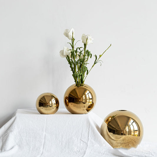 Hot Sale Electroplated Ceramic Gold Vase Home Decor